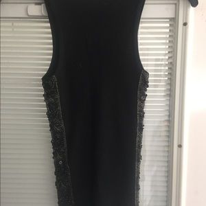 Symmetry black sleeveless top decorative gold  trim sides